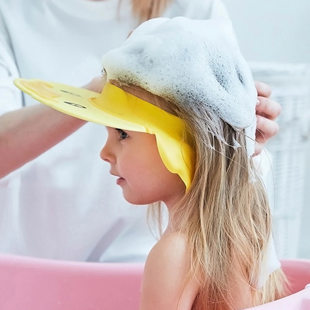 

Baby Children Adjustable Soft Shampoo Bath Shower Cap Shampooing For Kids Head To Baby Shower Hat Child Bathing Cap Bath