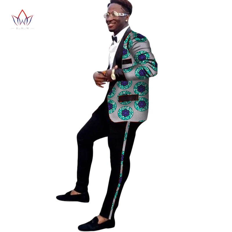 Новое поступление Африканский воск печати мужской костюм Топ dashiki и брюки набор Базен плюс размер традиционная африканская одежда WYN320