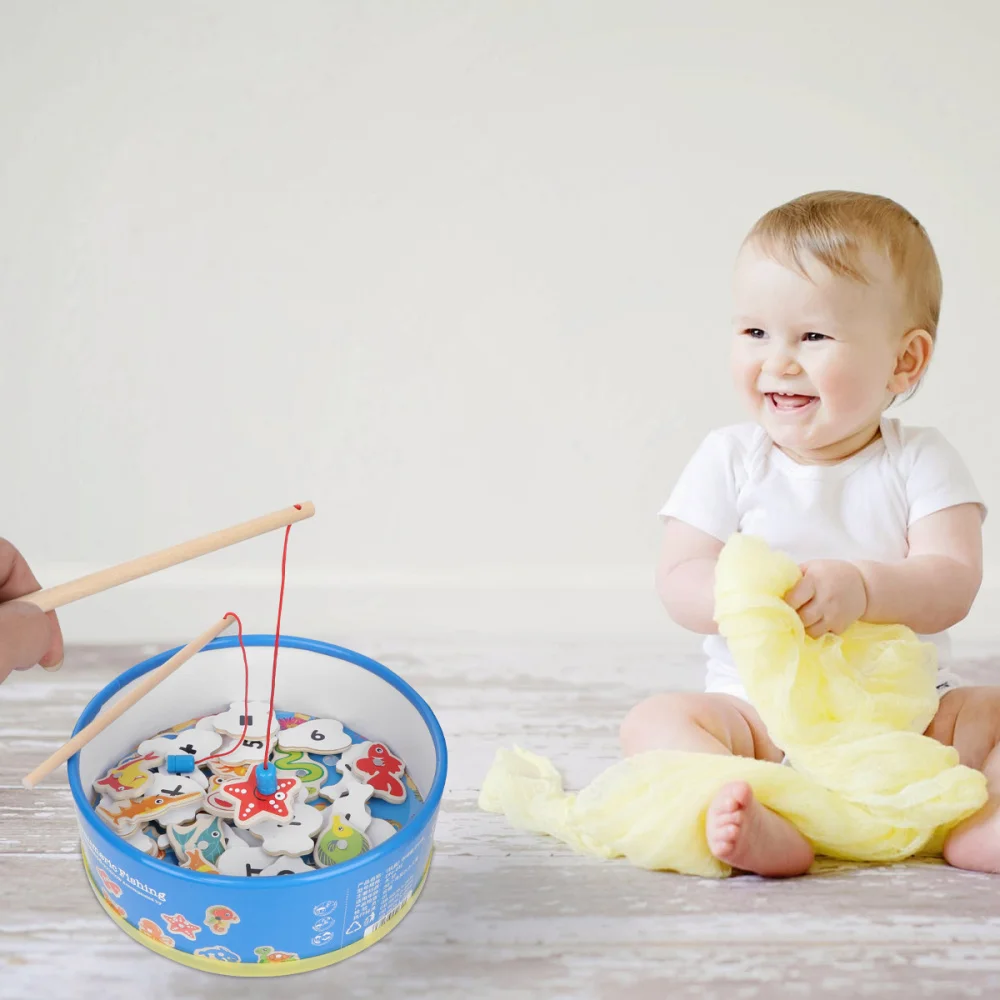 

Wooden Magnetic Fishing Toys Numbers Creative Durable Lightweight Educational Toys for Kids