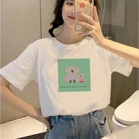 women graphic koala theme girl cartoon short sleeve spring summer lady clothes tops clothing tees print female tshirt t shirt