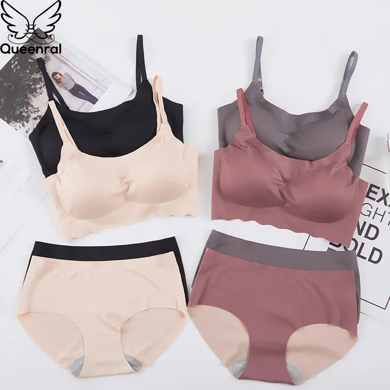 Queenral Женский комплект нижнего белья пуш ап женское нижнее белье бесшовный