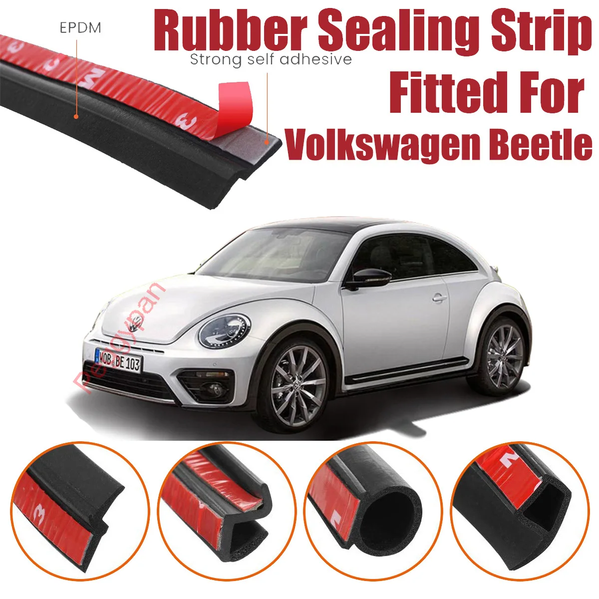 Door Seal Strip Kit Self Adhesive Window Engine Cover Soundproof Rubber Weather Draft Noise Reduction For Volkswagen Beetle