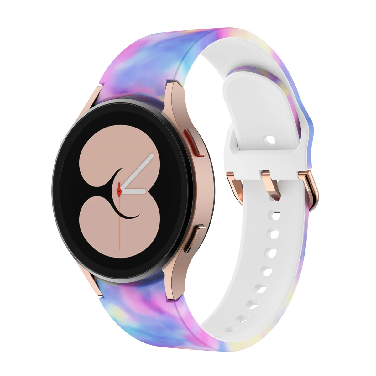Ремешок для часов Galaxy Watch 4 Band браслет с леопардовым и радужным принтом