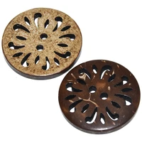 10pcs 30pcs natural round hollow flower coconut shell buttons 13mm 25mm sewing scrapbooking clothes handmade wood button
