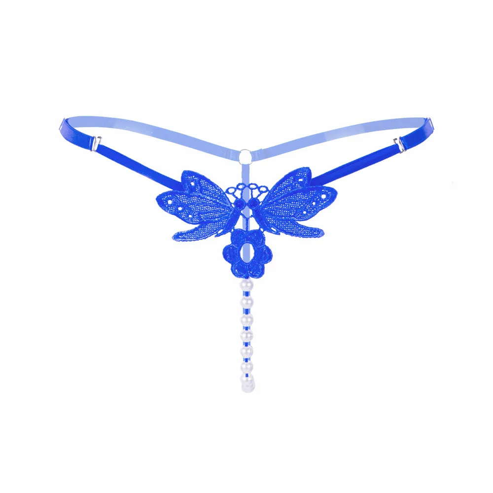 

Adjustable Sexy Lady Butterfly Embroidery Pearl G-string V-string Panties Adjustable Size Underwear Slip Homme Sexy Lingerie