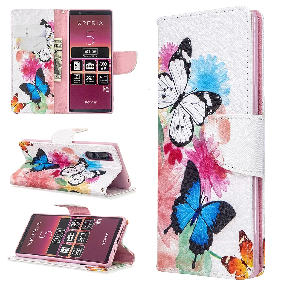 Чехол-книжка с отделением для карт Sony Xperia 5 8 10 L4 L2 L1 XA1 Plus XA2 Ultra XA XA3 XZ1 Compact XZ2 XZ5 XZs |