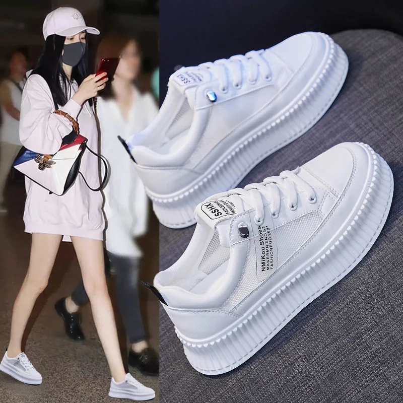 

Mesh Breathable White Shoes Women 2021 Summer New Korean Running Shoes Women's Platform Sneakers Shoes Woman Flats Loafersrf65