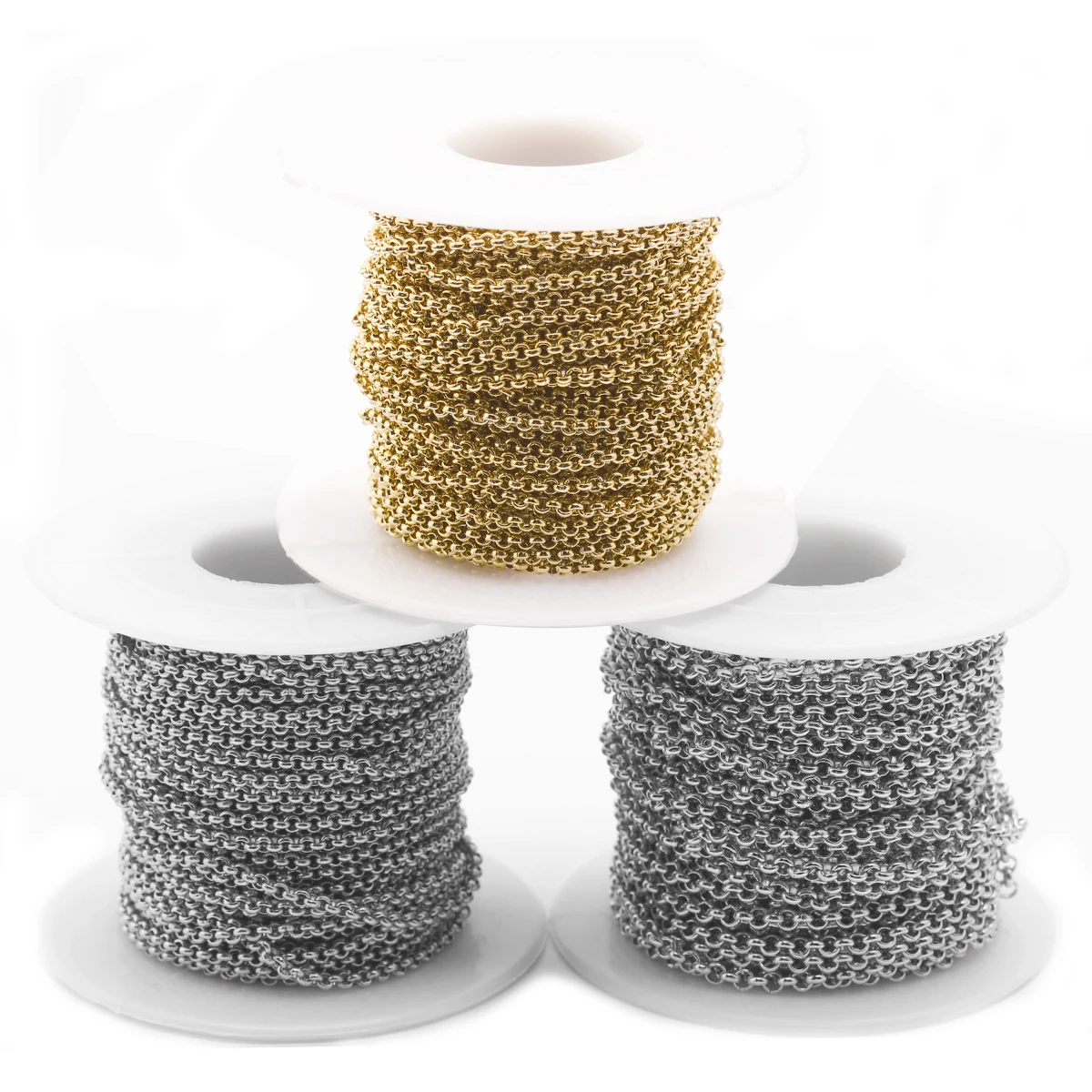 

10Yard/lot Dia 2/2.5/3/4/5mm Stainless Steel Link O Chain Bulk Silver Gold Rolo Chain For Necklace Diy Jewelry Making Findings