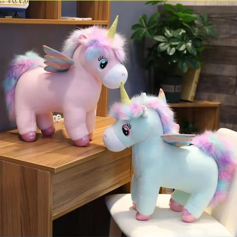 

35cm 45cm 60cm Rainbow Unicorn Plush Toys Kawaii Kids Toys Stuffed Cartoon Animal Baby Doll Children Christmas Birthday Gift