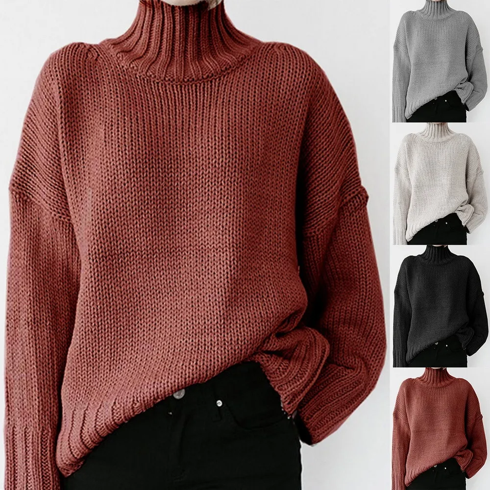 

Autumn Loose Sweater Women Korean Elegant Knitted Sweater Casual Female Pullovers Fashion Solid Tops Woman Sweaters