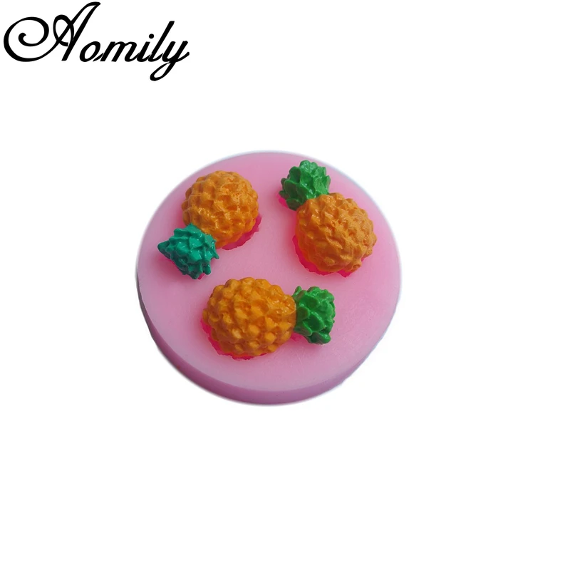

Aomily 3 Holes Pineapple Silicone Mold Fondant Molds Chocolate Candy Biscuits Moulds DIY Cake Molds Decoration Baking Tools