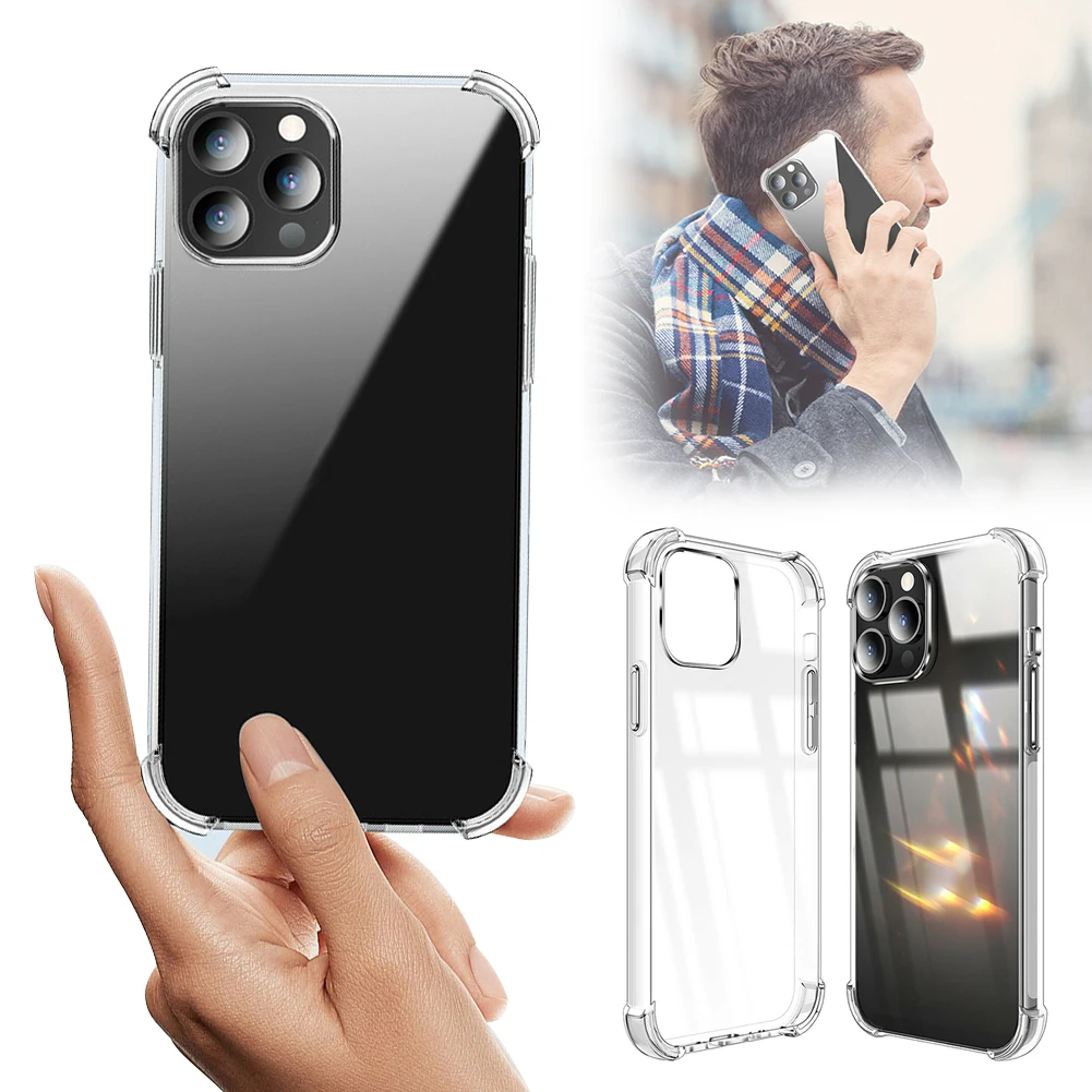 

Soft TPU iphone Case for iPhone 13 Pro 6.1in Silicone Ultra Thin Shockproof Clear Phone Case for iPhone 13 Pro Anti Yellowing