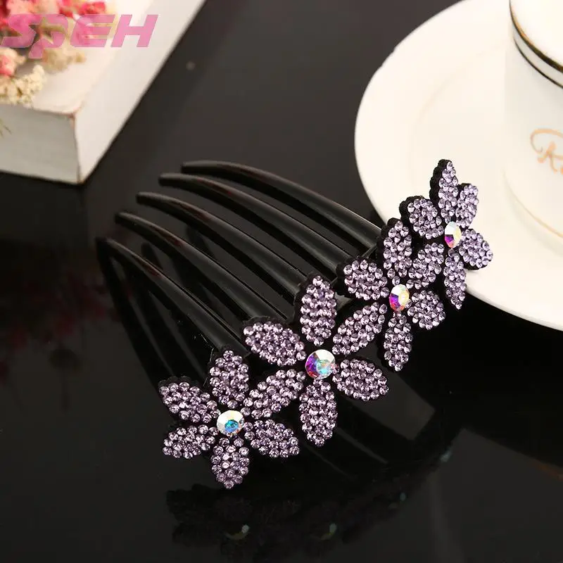 

women's hair comb headwear exquisite flower diamond headwear hair accessories manufacturers supply wholesale