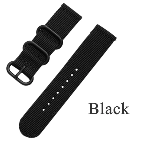 Высококачественный нейлоновый холщовый ремешок для Xiaomi Huami Amazfit GTS Смарт-часы сменный Браслет для Amazfit GTR 42 мм 47 мм - Цвет ремешка: black