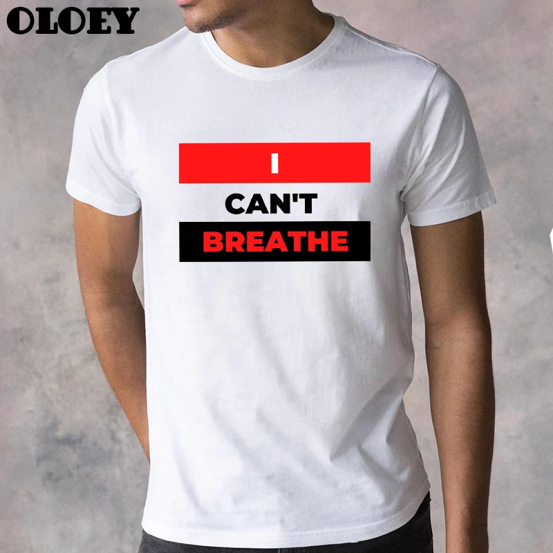 

2020 Summer 100% Cotton T Shirt Men George Floyd I Can't Breathe Print T-shirts Black Lives Matter Male tshirt Hip Hop Tops Tees