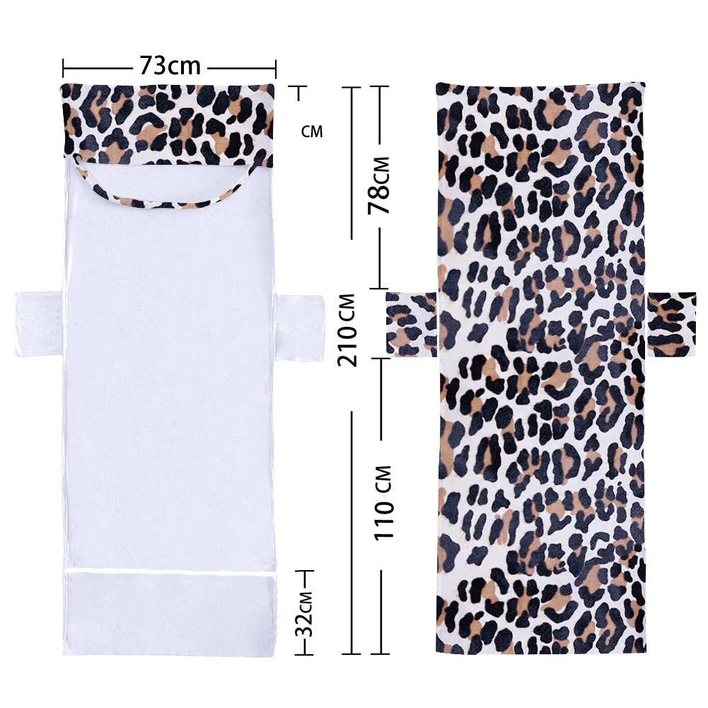 

Colorful Leopard Beach Chair Cover Towel with Side Storage Pockets for Pool Sun Lounger Sunbathing Vacation 82.5"x29.5"