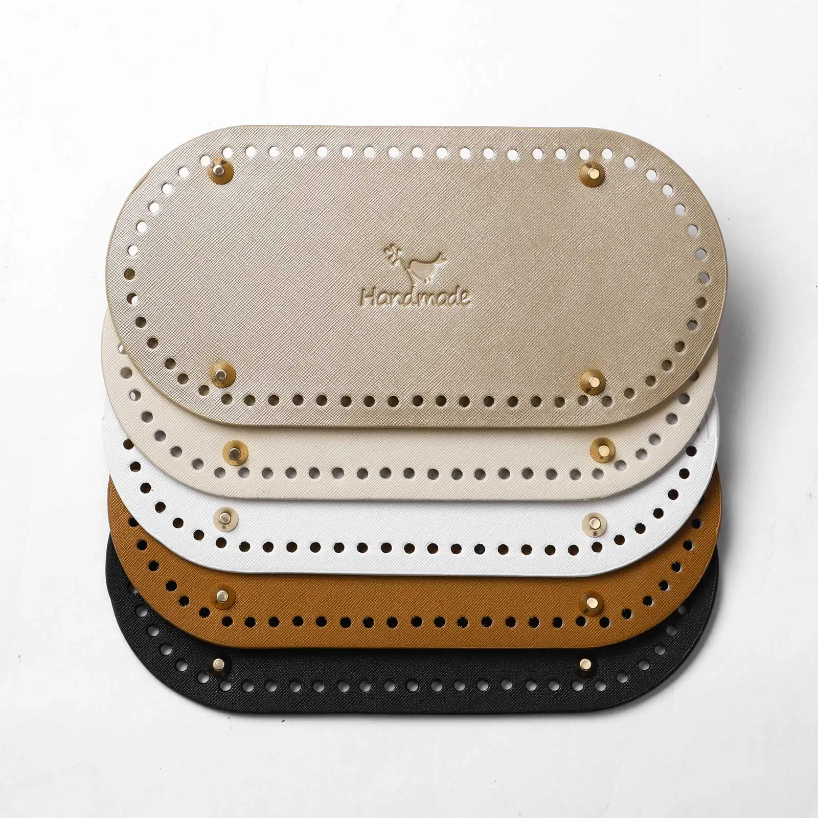 Круглая кожаная Нижняя накладка овальное длинное дно для вязаных сумок