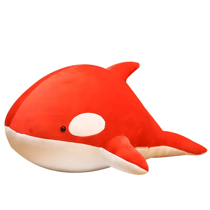 

Hot Nice 60/80cm Black And Red Shark Plush Toys Big Killer Whale Doll Orcinus Orca Stuffed Sea Animals Children Birthday Gift