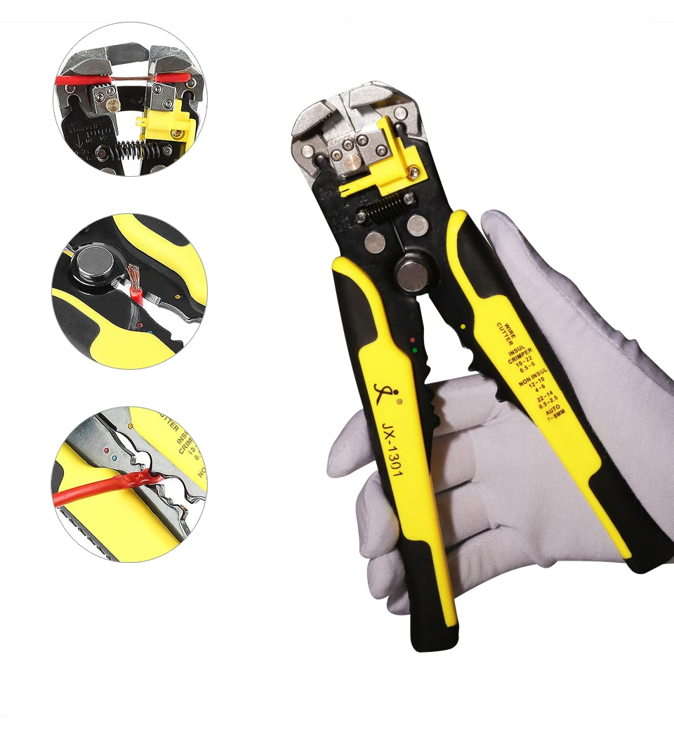 Wire Stripper, Self-Adjusting 8.4 Inch Cable Cutter Crimper, 3 in 1 Multi Pliers for Wire Stripping, Cutting, Crimping