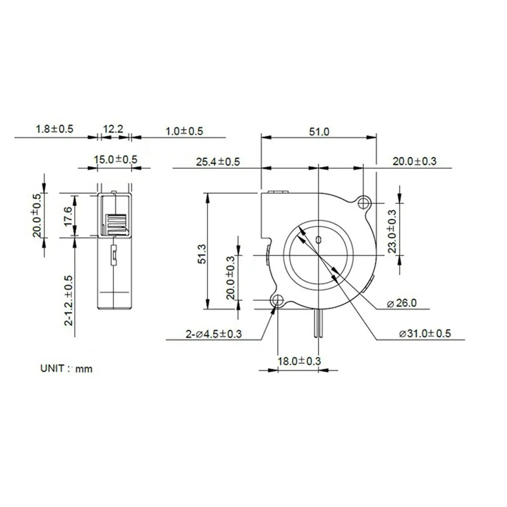1 шт. Мини вентилятор охлаждения 3D принтера Детали 5015 Радиальный турбовентилятор DC 12V для радиаторов.