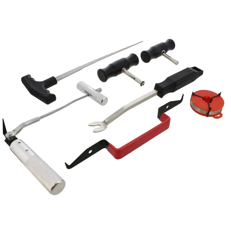 7PC Windscreen Glass Removal Set Car Van Windshield Kit Garage Hand Tools Rubber Buckle Glue Scraper Interior Bar | Инструменты