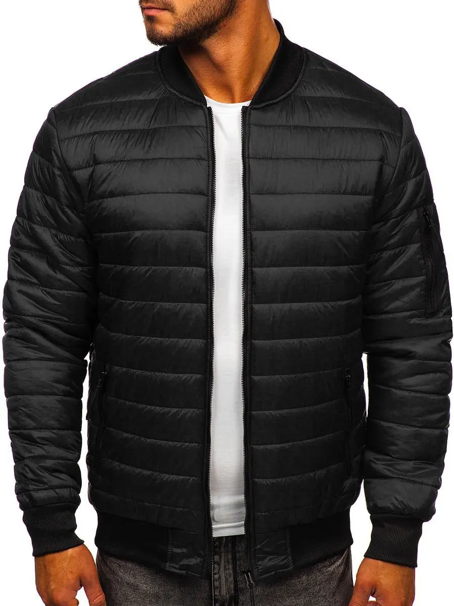 

Men's jacket, cotton-padded jacket, ringed small cotton-padded jacket, standing collar, warm cotton-padded jacket
