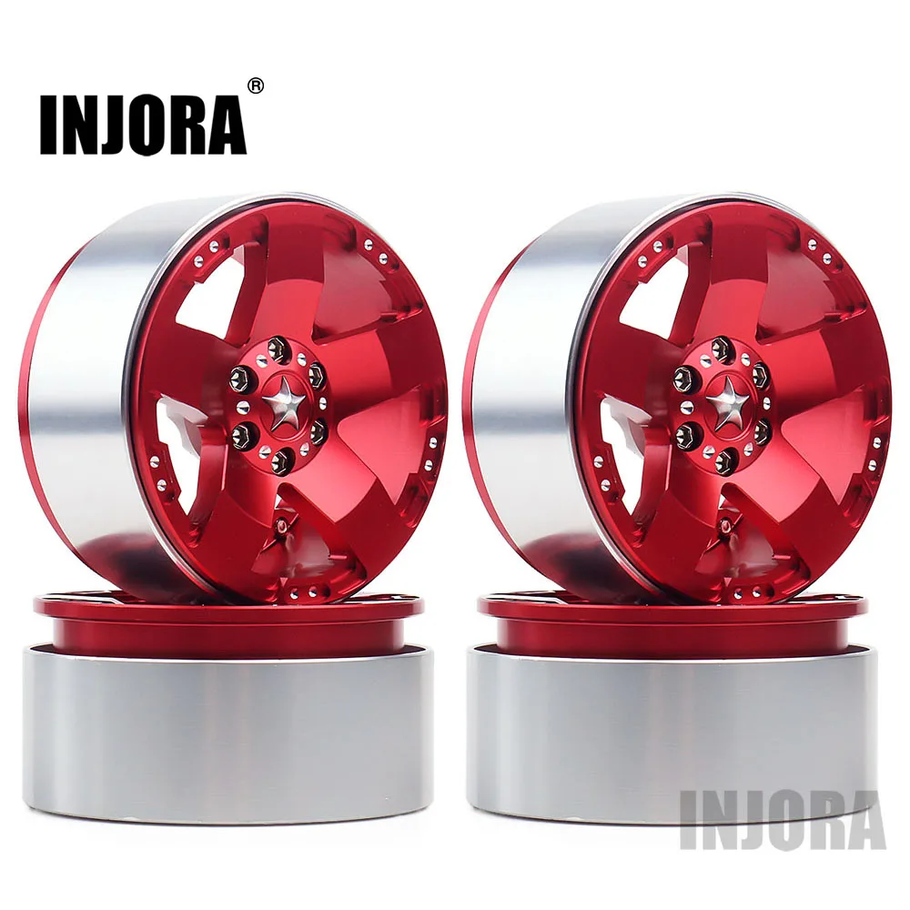 Injora 4 шт. металлический 2,2 обод колеса, Фитинги 5 спицы для 1/10 RC Рок комплект автомобильных принадлежностей для передней и задней оси SCX10 90046 RR10 Морок TRAXXAS TRX4