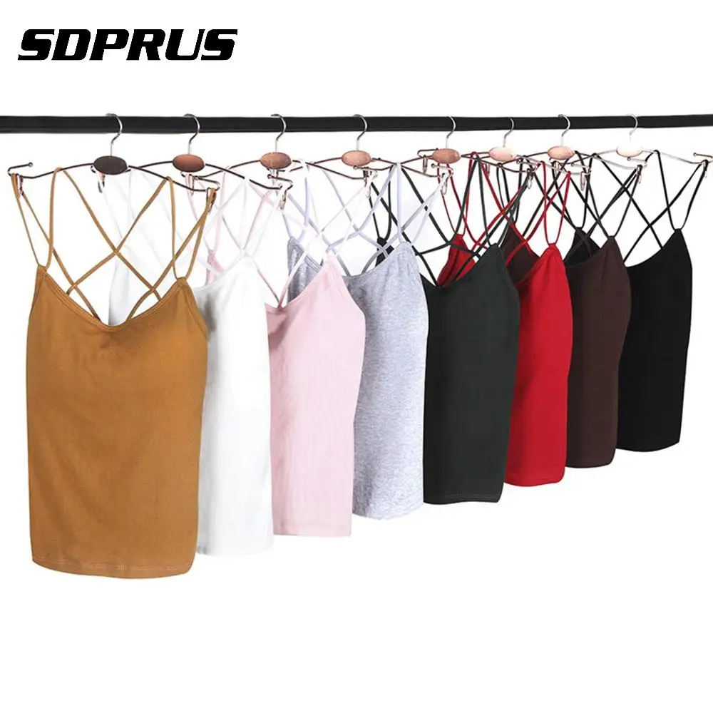 

Майка женская с подкладкой, пикантный топ из полиэстера на бретелях-спагетти, майка для бега и воркаута