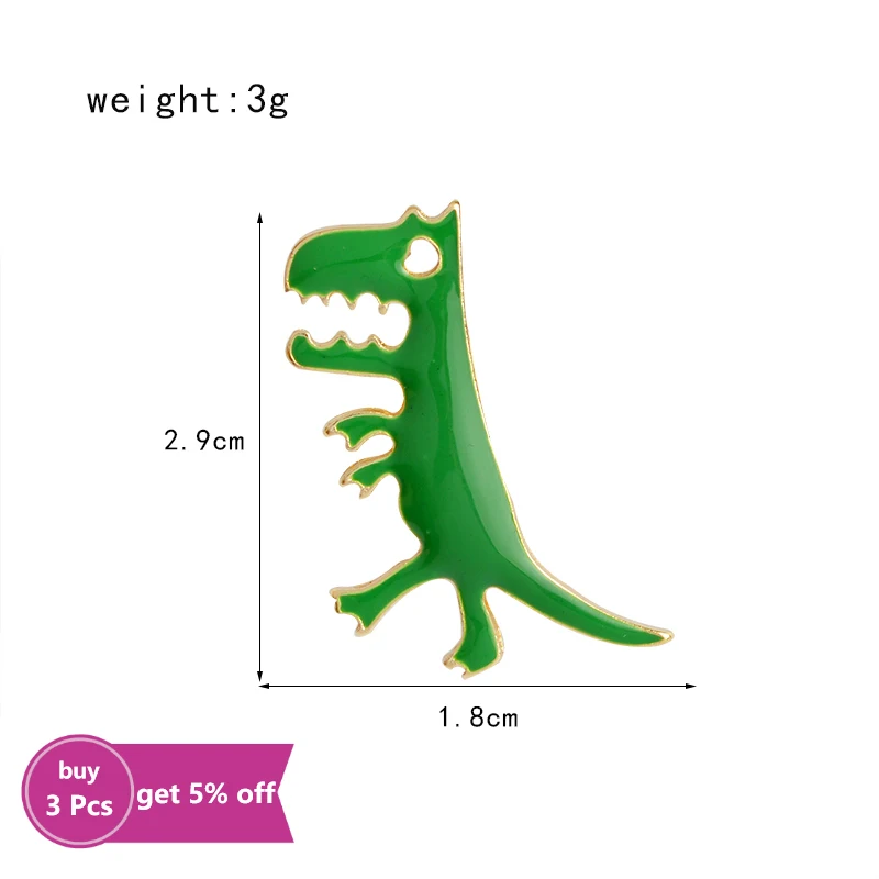 Динозавр! Эмалированная брошь-значок Т-Рекс на булавке в подарок | Украшения и