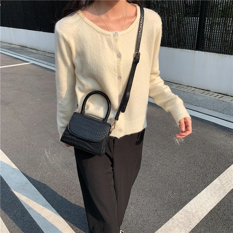 Крокодиловый узор сумки через плечо для женщин 2019 маленькая сумочка на цепочке