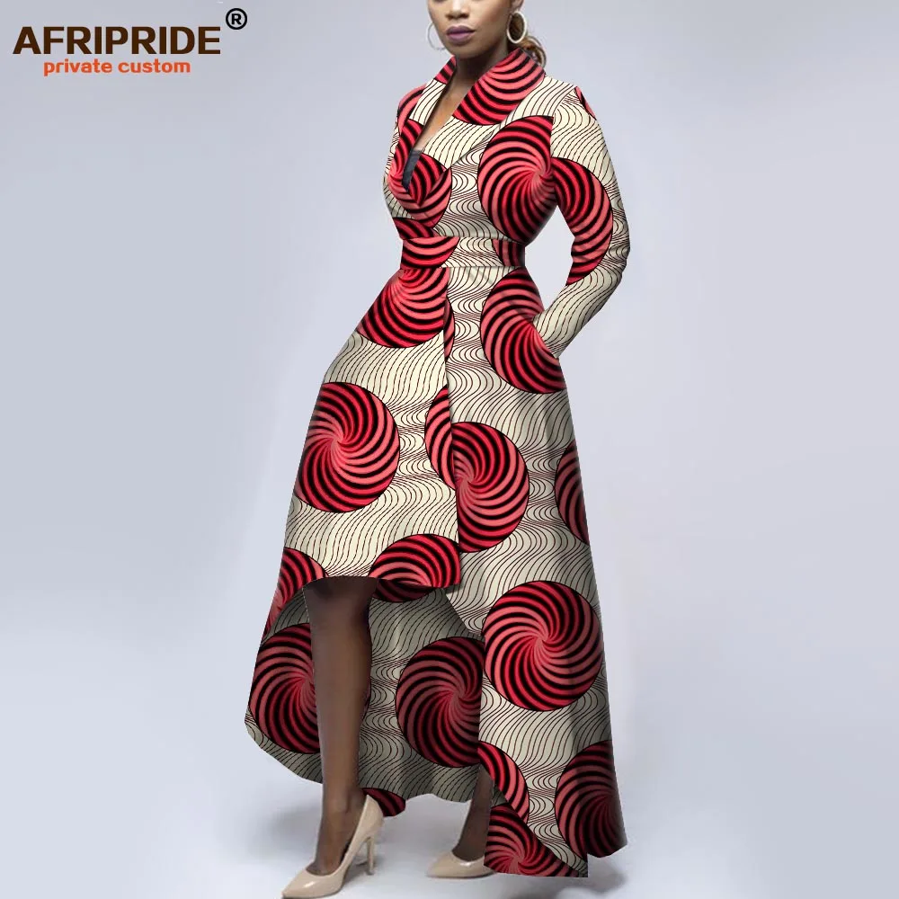 African dresses for women dashiki outfits open front with belt long coats maxi dress ankara print floral AFRIPRIDE A1925054