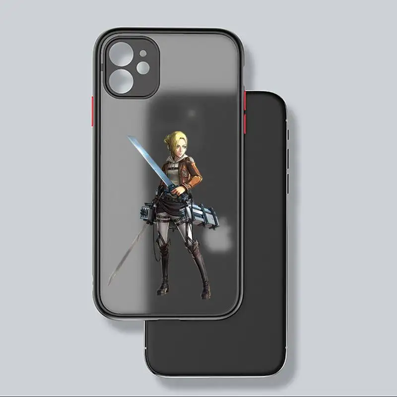 

attack on titan Phone Case For iphone 12 11 8 7 plus mini x xs xr pro max matte transparent cover