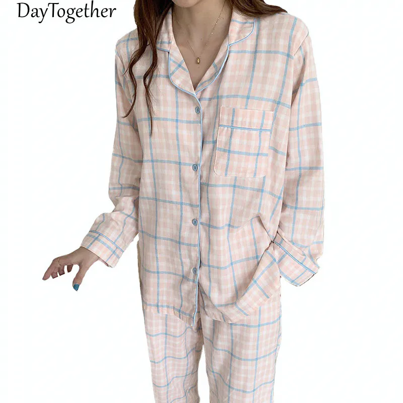 

Pajamas For Woman Set Korean Autumn Winter New Long Sleeve Leisure Sleepwear Women Nightwear Homewear 2-Piece Suit