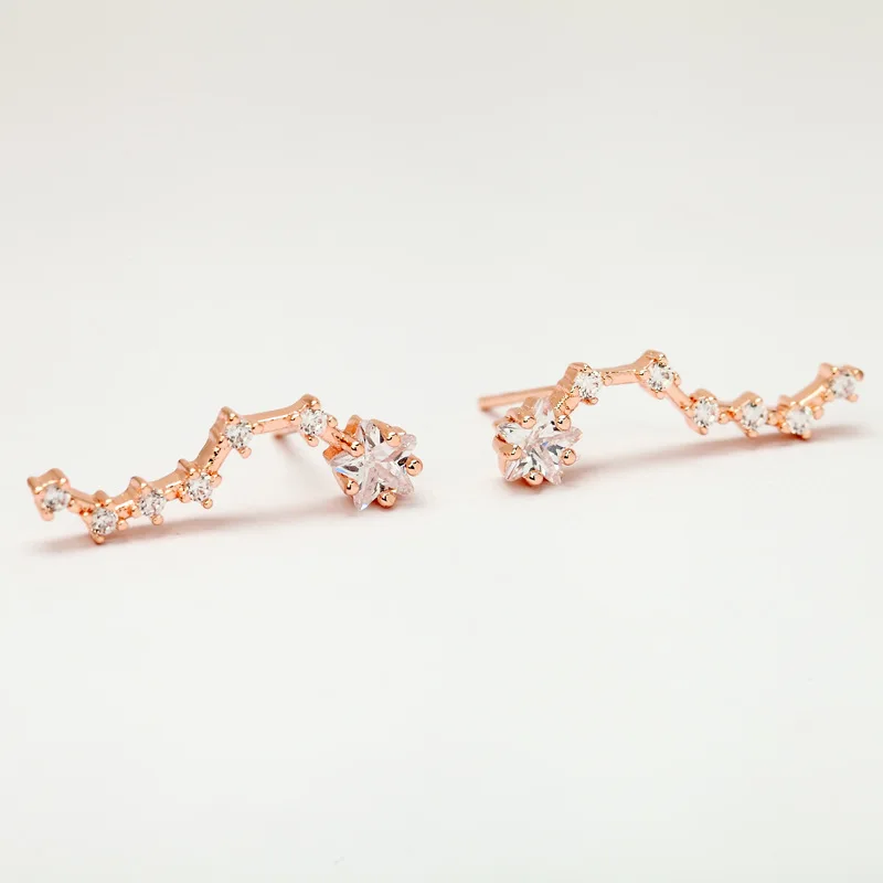 

Hemiston Plum blossom Shine Color Zirconl Earring, European Romantic Jewelry Gift For Women TF Gift
