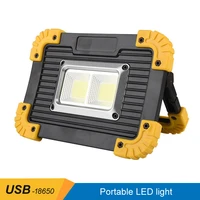 cob led portable spotlight led work lights usb rechargeable flashlight outdoor travel lamp for camping lantern use 18650 battery