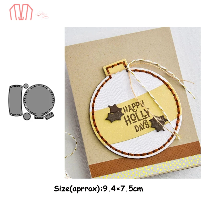 Металлические ножи для вырубки Mai Christmas Circle Ornament для декорирования фотоальбомов, скрапбукинга и открыток.