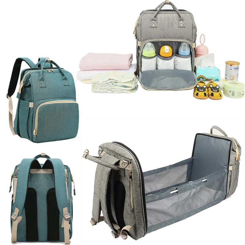 Baby Folding Bed Mummy Bag Multifunctiona diaper bag  Newborn Travel Indoor Bed Backpack Bed Breathable Infant Sleeping Basket