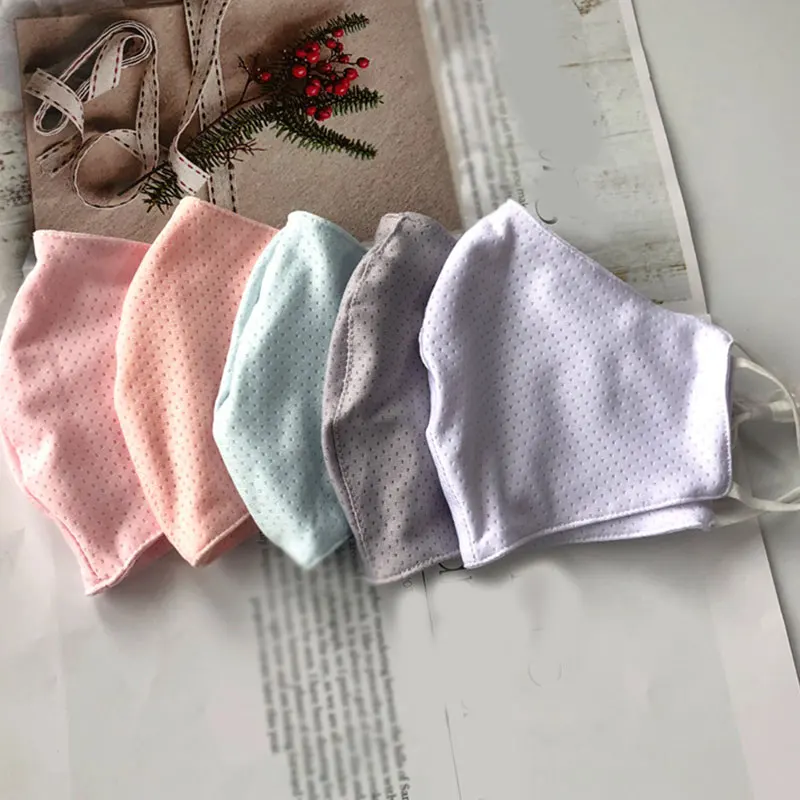 Летняя Тонкая шелковая Солнцезащитная маска для рта многоразовая Пылезащитная