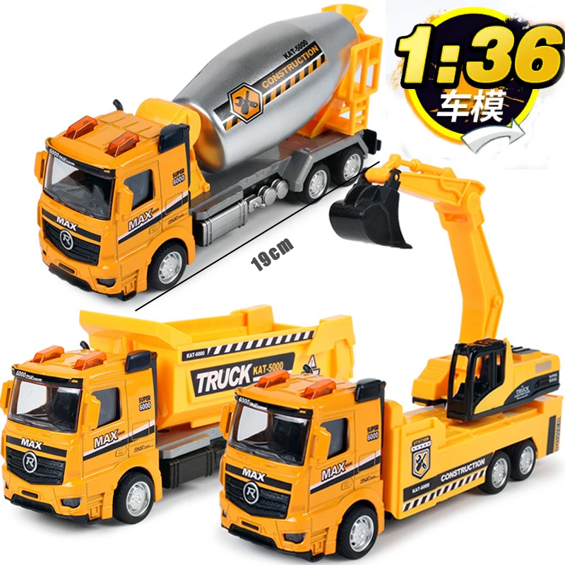 Большой подарок детям инженерный фургон лифт грузовик/миксер/экскаватор Led