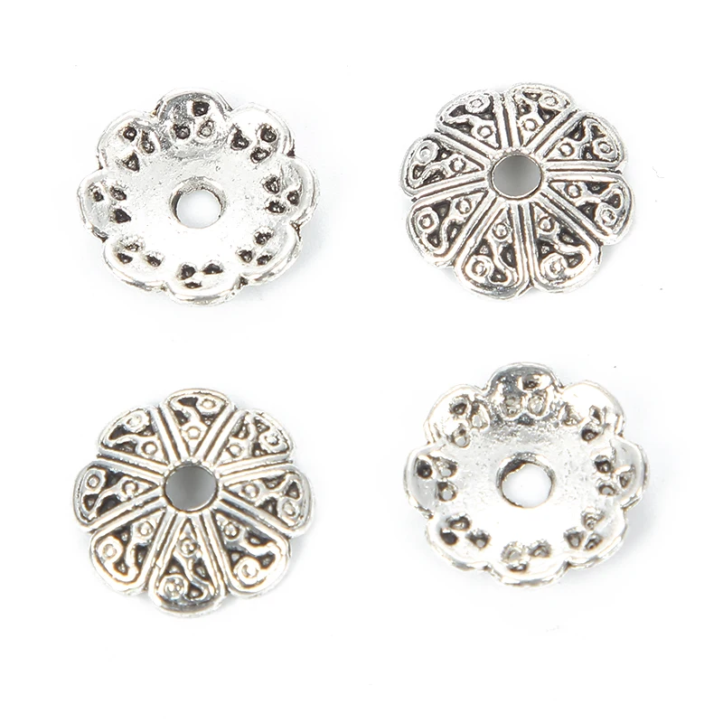 Восемь лепестков из цинкового сплава бусины-Концевики с отверстиями Цветочные