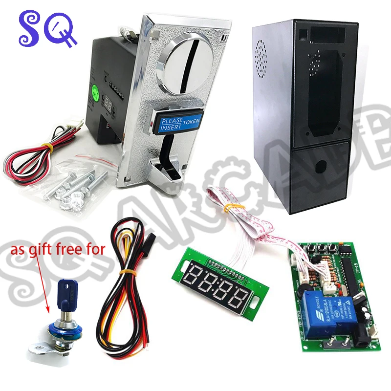 

Arcade Kit 616 Multi Coin Acceptor Selector JY 15B Timer Board Time Control Metal Empty Cash Box for Washing Machine SQ