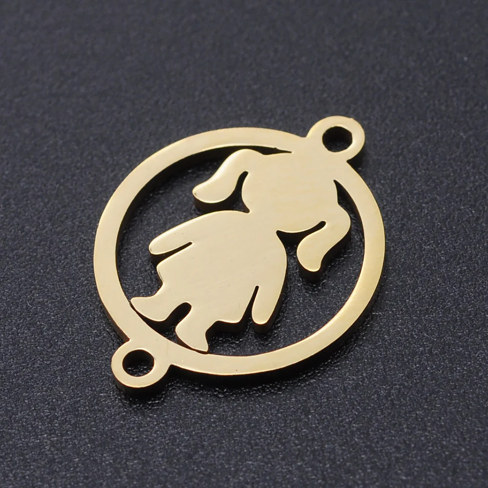 5 шт./лот 100% нержавеющая сталь маленькая девочка соединитель амулеты оптовая