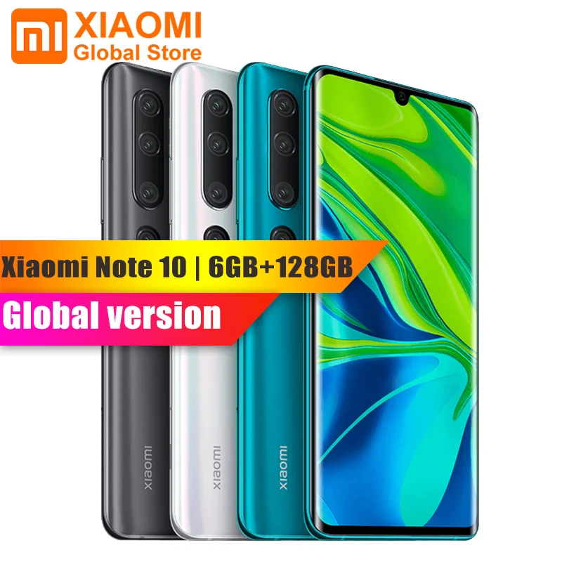 Глобальная версия Xiaomi Mi Note 10 6 Гб RAM 128 ГБ ROM 5260 мАч аккумулятор смартфон 108MP задняя