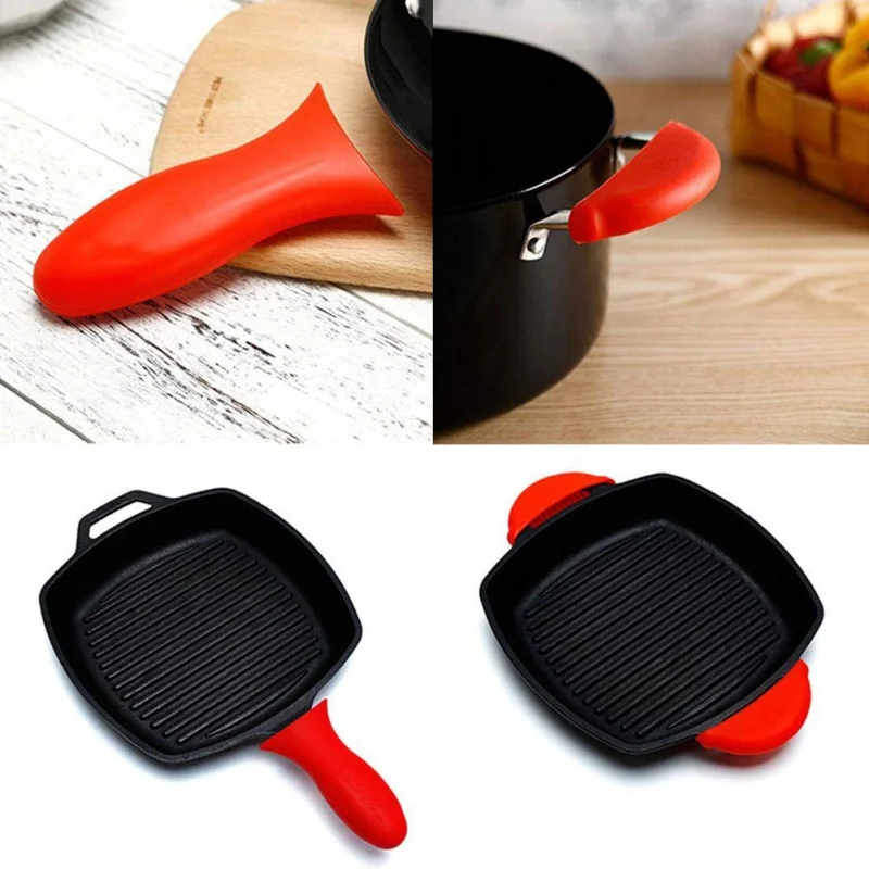 Изоляционная силиконовая ручка для кастрюль рукавиц крышка держатель