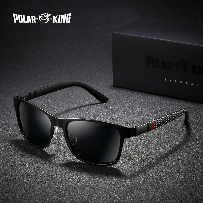 

POLARKING Brand Metal Designer Polarized Sunglasses For Driving Men Oculos Square Sun Glasses For Men's Fashion Travel Eyewear