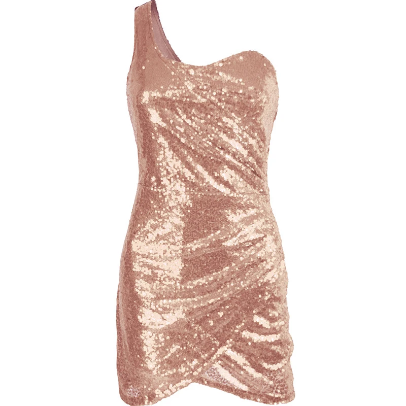 MIOFAR одним открытым плечом обтягивающая Сексуальная блесток платье для женщин