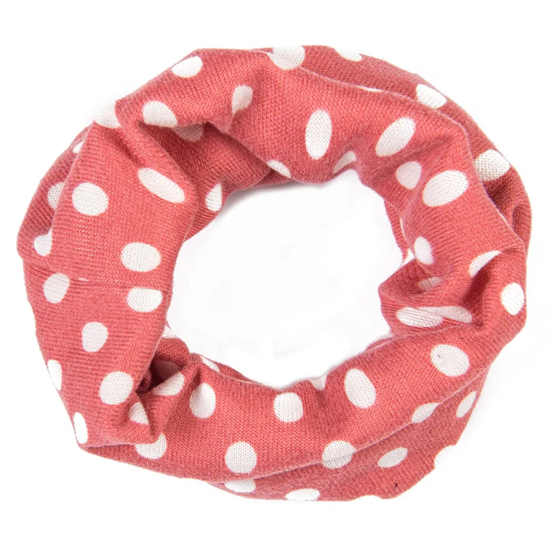 dot pink Кашемировый Детский шарф с одной петлей, шарфы для малышей, цветочный Леопардовый принт, шарф для девочек, детские шарфы в горошек, детский снуд - Цвет: dot pink