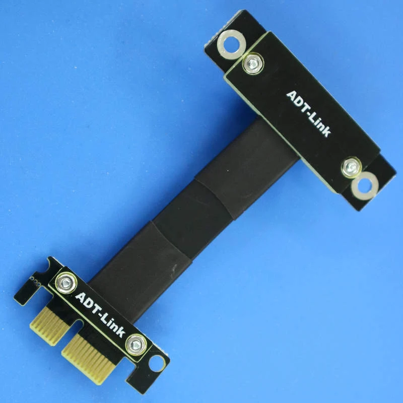 

Pci-e X1 signal extension cord PCIe 3.0 x1 to x1 Extension Cable Dual 90Degree Right Angle Express 1x Riser Card Ribbon Extender