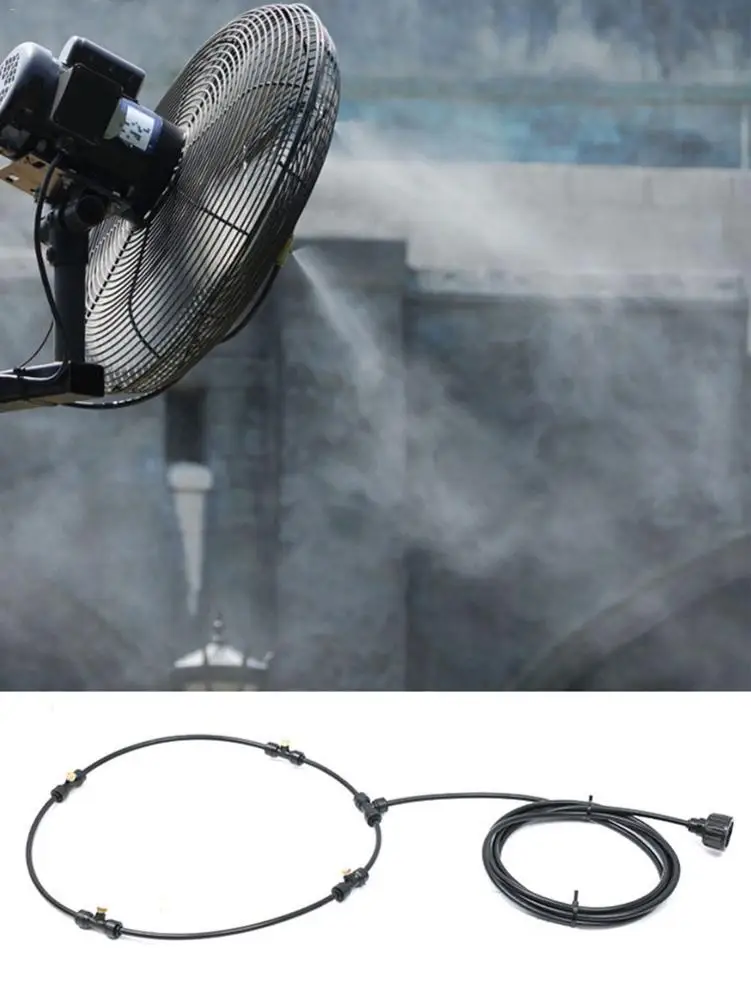 Water Fan Misting Cool Mist Hose For Outdoor Garden Backyard Portable Mist Fan Ring Water Mist Fog Sprayer Cooling System