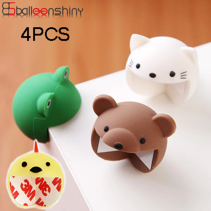BalleenShiny-Protector de silicona de seguridad para beb&eacute;s, cubierta de protecci&oacute;n para Borde de esquina de la Mesa, anticolisi&oacute;n, 4 Uds.-0